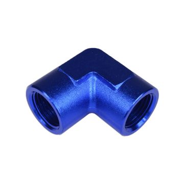 Adapter 1/4 NPT 90' female-female coupler hose fitting Blue