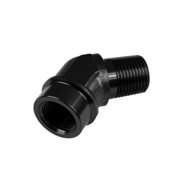Adapter 3/8 NPT 45' female-male coupler hose fitting Black