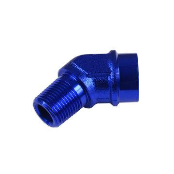 Adapter 3/8 NPT 45' female-male coupler hose fitting Blue