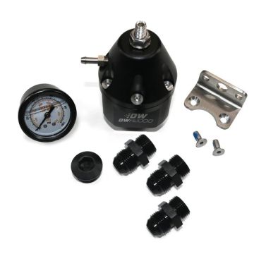 DeatschWerks DWR2000 AFPR Pressure Gauge 10AN and 8AN Fittings Anodized Black