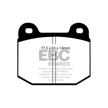 DP8197/2RP1 Racing Brake Pads RP-1 Racing EBC Brakes for Lotus 340R Elise Series 1 Elise Series 2 Elise Series 3 Europa Exige Series 1 Exige Series 2 Opel Speedster STRATHCARRON Tesla Roadster VAUXHALL VX220 VXR220 Lotus 2-Eleven Elise Exige Tesla Roadste