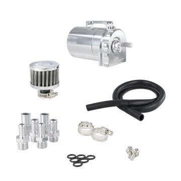 Oil Catch Tank JRspec 350ml with 6 8 10mm fittings and filter