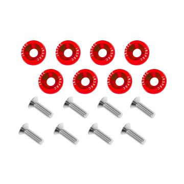 Ozdobne śrubki i podkładki JRspec Fender Washer czerwone