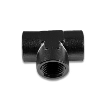 Tee female/female/female 1/8 NPT Black