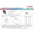 Bosch Liquid Pressure / Temp combined Sensor 10 bar 140 deg C – Set with Connector

