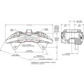 Wilwood 120-16830 AeroDM Lug Mount Caliper Left 6 Pistons Black