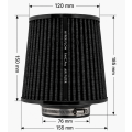 FMIC.Pro cone air filter length 150mm diameter 76mm-7