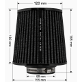 FMIC.Pro cone air filter length 150mm diameter 100mm-6