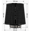 FMIC.Pro cone air filter length 225mm diameter 100mm-7