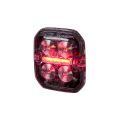 Warning Position Light Beacon LED Purelux Ultra Slim Square White / Red 12V 24V 60mm 8W