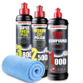 MENZERNA Polishing Compound Set 1000 2500 3800 3x250ml with Microfiber Cloth Paint Correction Kit Showcar Finish