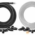 Nuke Performance Air Jack 60 C Set 4pcs with PTFE Hose Kit and Petcock Ball Valve Male Connector AN6-2