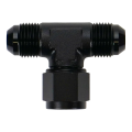 8AN Male Flare to Female Flare Swivel Tee on 90 DeatschWerks