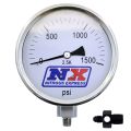 4 Inch Nitrous Pressure Gauge (Liquid Filled) with 4AN Adapter Nitrous Express NX 15541