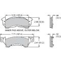 Brake Pads Wilwood 150-28-D52K BP-28 D52 High-Temperature Racing Pads .52 .58