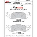 Brake Pads Wilwood 150-D0702AK PM ProMatrix D702A Street Performance Racing Pads .78
