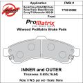 Brake Pads Wilwood 150-D0882K PM ProMatrix D882 Street Performance Racing Pads .66