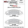 Brake Pads Wilwood 150-D0975K PM ProMatrix D975 Street Performance Racing Pads .64