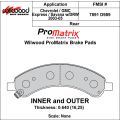 Brake Pads Wilwood 150-D0989K PM ProMatrix D989 Street Performance Racing Pads .76