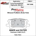 Brake Pads Wilwood 150-D0996K PM ProMatrix D996 Street Performance Racing Pads .605