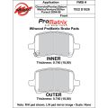 Brake Pads Wilwood 150-D1028K PM ProMatrix D1028 Street Performance Racing Pads .74