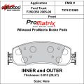 Brake Pads Wilwood 150-D1069K PM ProMatrix D1069 Street Performance Racing Pads .81