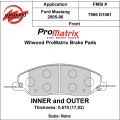Brake Pads Wilwood 150-D1081K PM ProMatrix D1081 Street Performance Racing Pads .67
