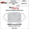 Brake Pads Wilwood 150-D1179K PM ProMatrix D1179 Street Performance Racing Pads .565