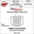 Brake Pads Wilwood 150-D1185AK PM ProMatrix D1185A Street Performance Racing Pads .57
