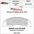 Brake Pads Wilwood 150-D1328K PM ProMatrix D1328 Street Performance Racing Pads .735
