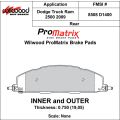 Brake Pads Wilwood 150-D1400K PM ProMatrix D1400 Street Performance Racing Pads .75