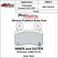 Brake Pads Wilwood 150-D1474K PM ProMatrix D1474 Street Performance Racing Pads .58