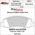 Brake Pads Wilwood 150-D1631AK PM ProMatrix D1631A Street Performance Racing Pads .69