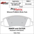 Brake Pads Wilwood 150-D1631K PM ProMatrix D1631 Street Performance Racing Pads .81