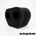 2x Twin Inlet Motorcycle Carb Sock Air Filter Ramair MS-008