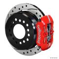 Wilwood 140-11403 Forged Dynapro Low-Profile Rear Parking Brake Kit Drilled and Slotted Rotors Red