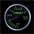 Wskaźnik Pro G Race Series 2 RS, doładowania Boost 3 Bar GREEN 52mm