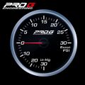 Wskaźnik Pro G Race Series RS, doładowania Boost 30 PSI WHITE 52mm