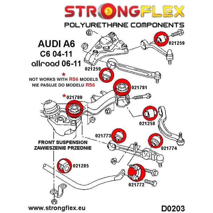 021772B: Tuleja łącznika stabilizatora przedniego Audi A6