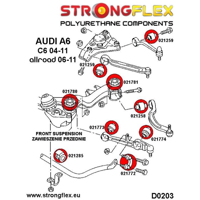 021781A: Tuleja belki przedniej - tylna SPORT Audi A6