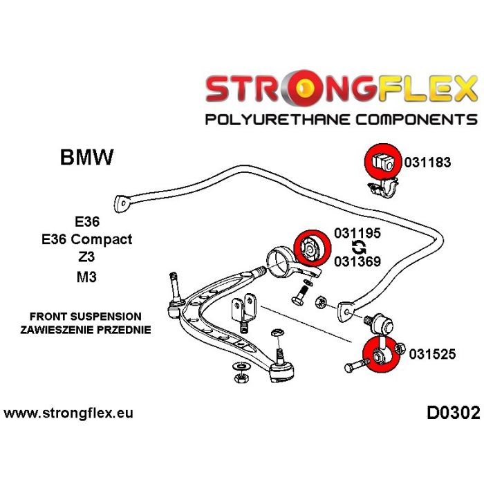 031195A: Tuleja wahacza przedniego SPORT BMW e30