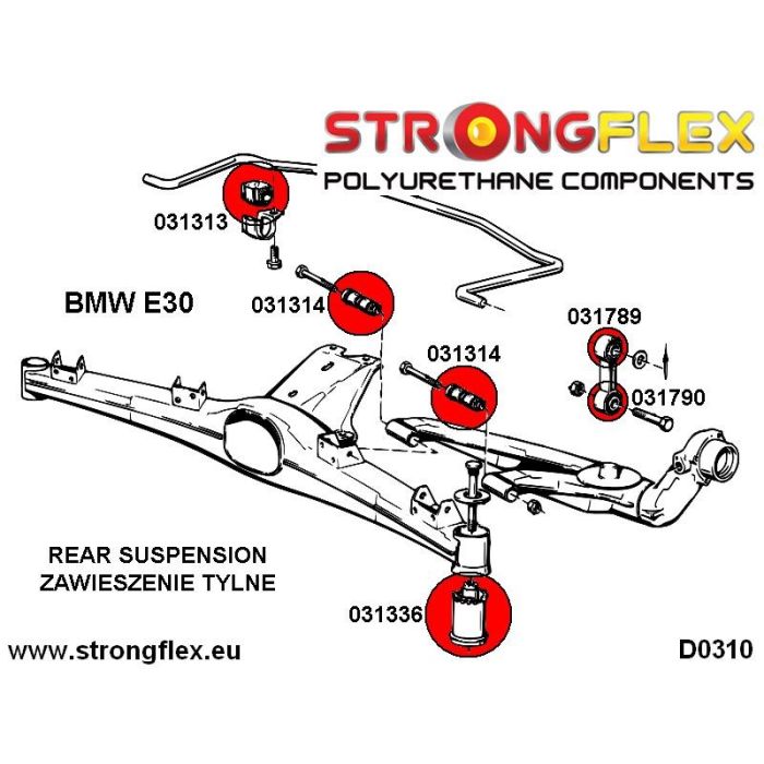 031313B: Tuleja stabilizatora tylnego BMW e24