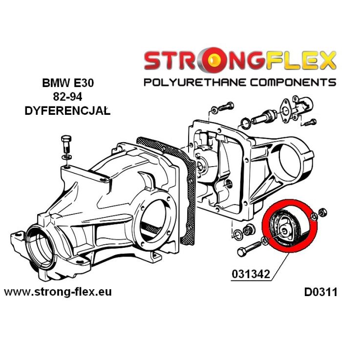 031342A: Poduszka tylnego dyferencjału SPORT BMW e30