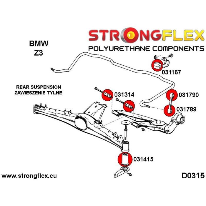 031415A: Tuleja belki tylnej SPORT BMW e36