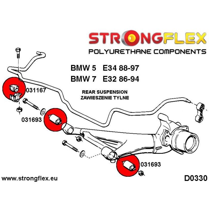 031693A: Tuleja wahacza tylnego SPORT BMW e24