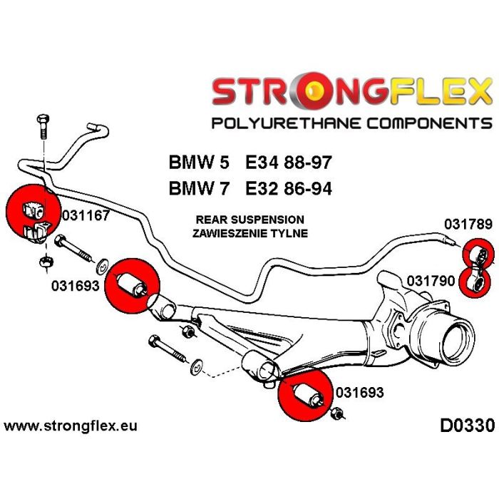 036172A: Zestaw zawieszenia tylnego SPORT BMW e32