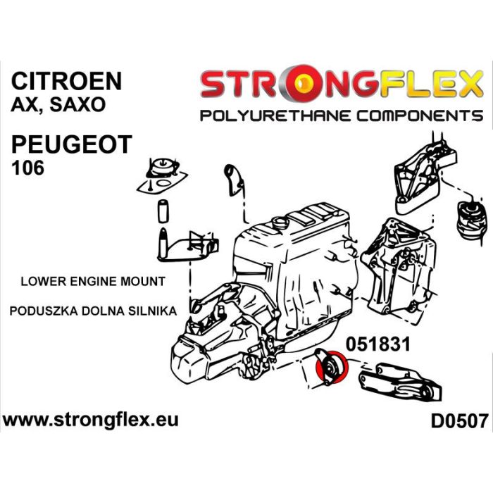 051831A: Poduszka silnika dolna SPORT