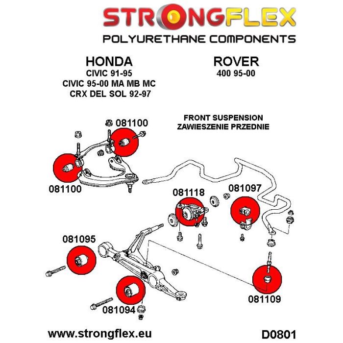 081095A: Tuleja wahacza przedniego wewnętrzna SPORT Rover 400