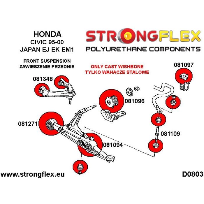 081096A: Tuleja wahacza przedniego dolnego tylna SPORT Honda Civic