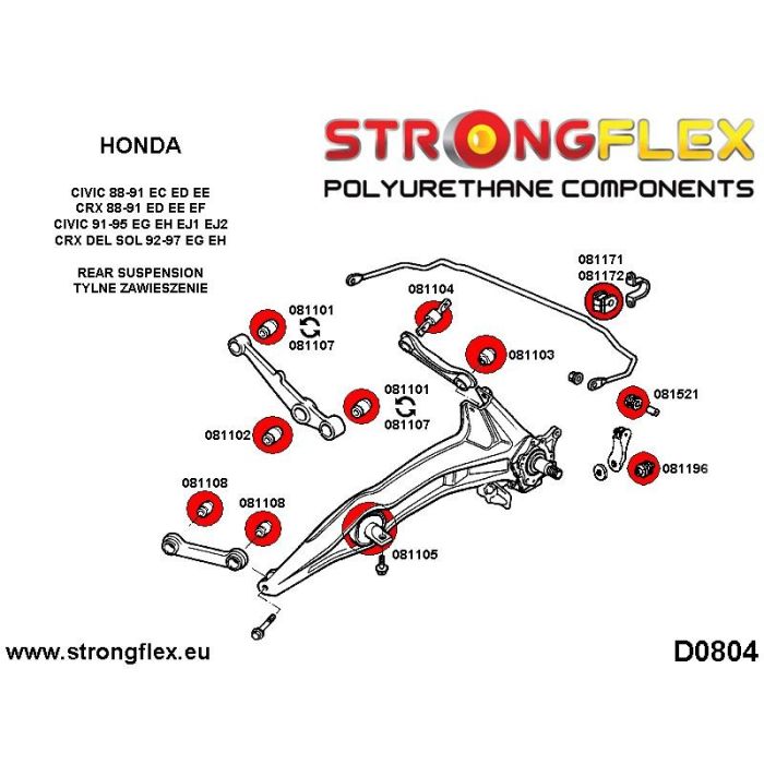 081171A: Tuleja stabilizatora tylnego 13mm SPORT Honda Accord
